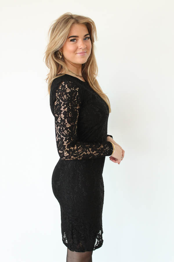 Verandert in Infecteren comfortabel Zwarte jurk met kant | Elies - Magnifique fashion